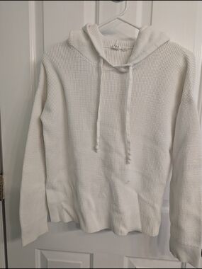 GAP Off-White Ribbed Knit Hoodie